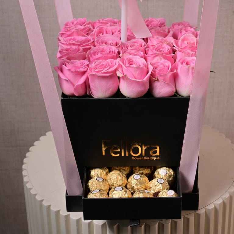 Flowers Balloons And Chocolates Gift Combo-C77 - Image 2