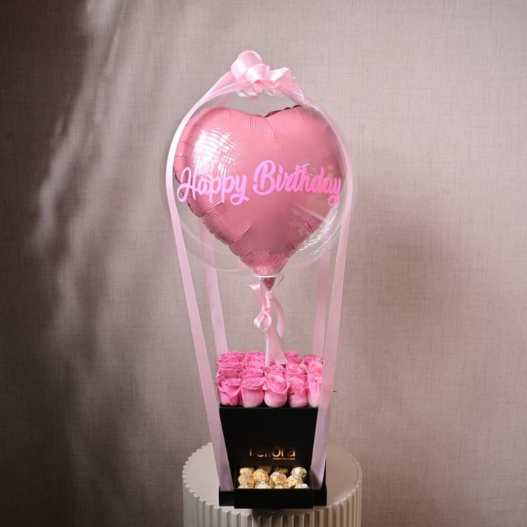 Flowers Balloons And Chocolates Gift Combo-C77 - Image 4