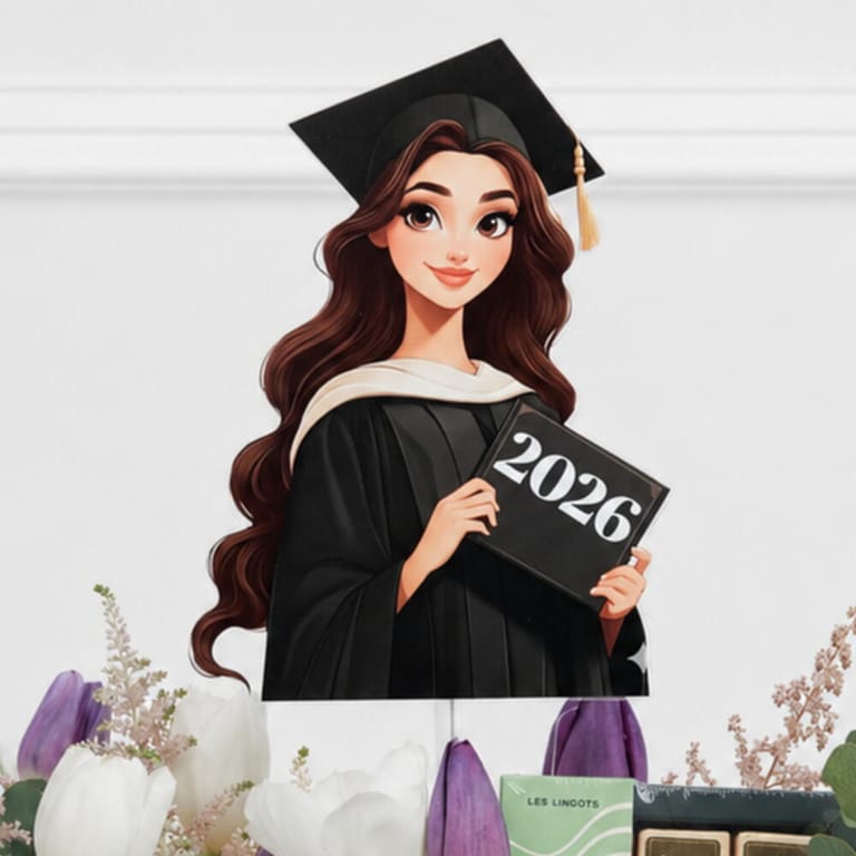 Graduation Gift For Her With Tulips And Patchi Chocolate-C96 - Image 3