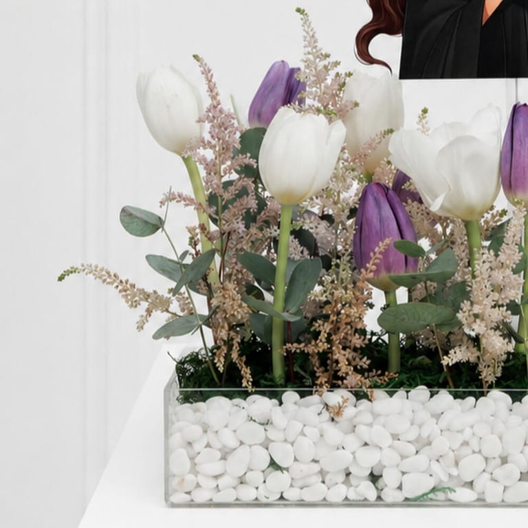 Graduation Gift For Her With Tulips And Patchi Chocolate-C96 - Image 6