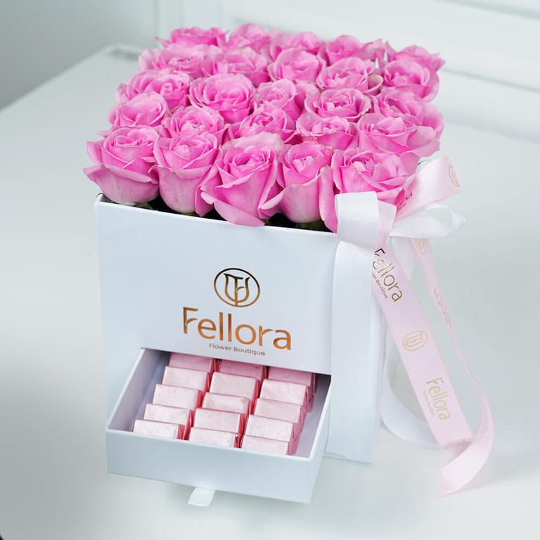 Pink Roses And Chocolates Luxury Gift Box-C98 - Image 1