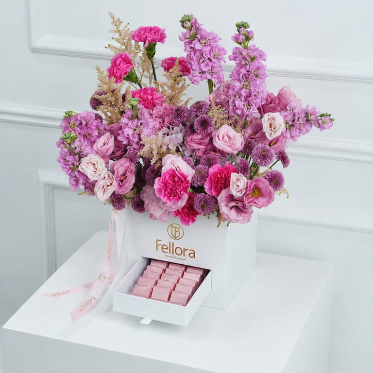 It s A Girl Flowers Chocolates And Helium Balloon Combo-C100 - Image 2