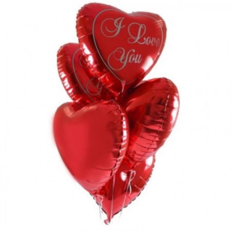 5 Red Heart I Love You Helium Foil Balloon-A208 - Image 1
