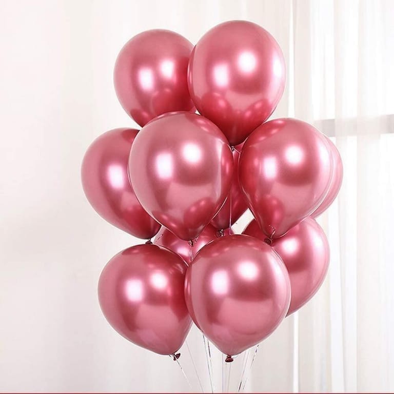 11 Rose Gold Chrome Helium Latex Balloon Bouquet-A250 - Image 1