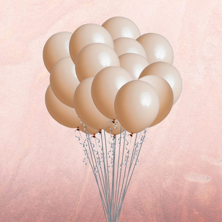 21 Beige Latex Balloon Bouquet-A306 - Image 1