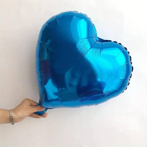 Blue Heart Shaped Helium Foil Balloon-A454