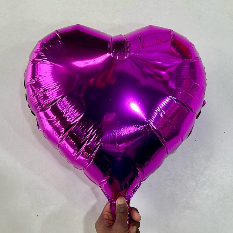 Dark Pink Heart Shaped Helium Foil Balloon-A456 - Image 1