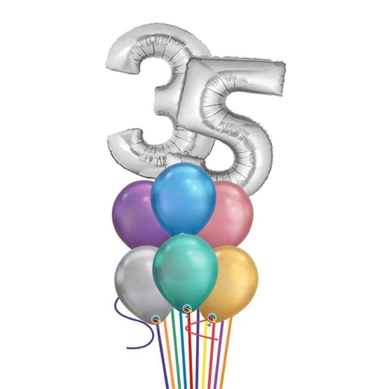 Any 2 Digit Number And Colorful Helium Balloon Set-A487 - Image 1