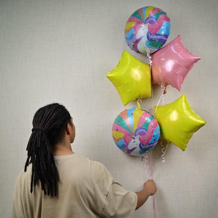Unicorn And Star Helium Balloon Bouquet-A761 - Image 1