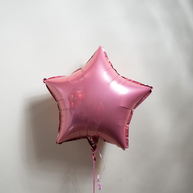 Pink Star Helium Foil Balloon-A925 - Image 1