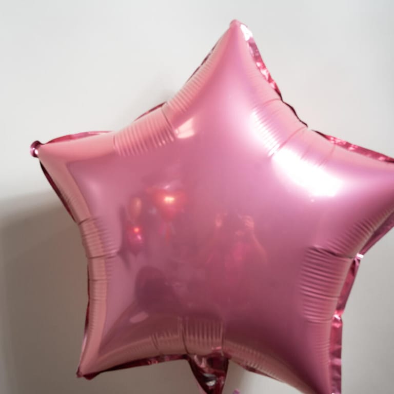 Pink Star Helium Foil Balloon-A925 - Image 3