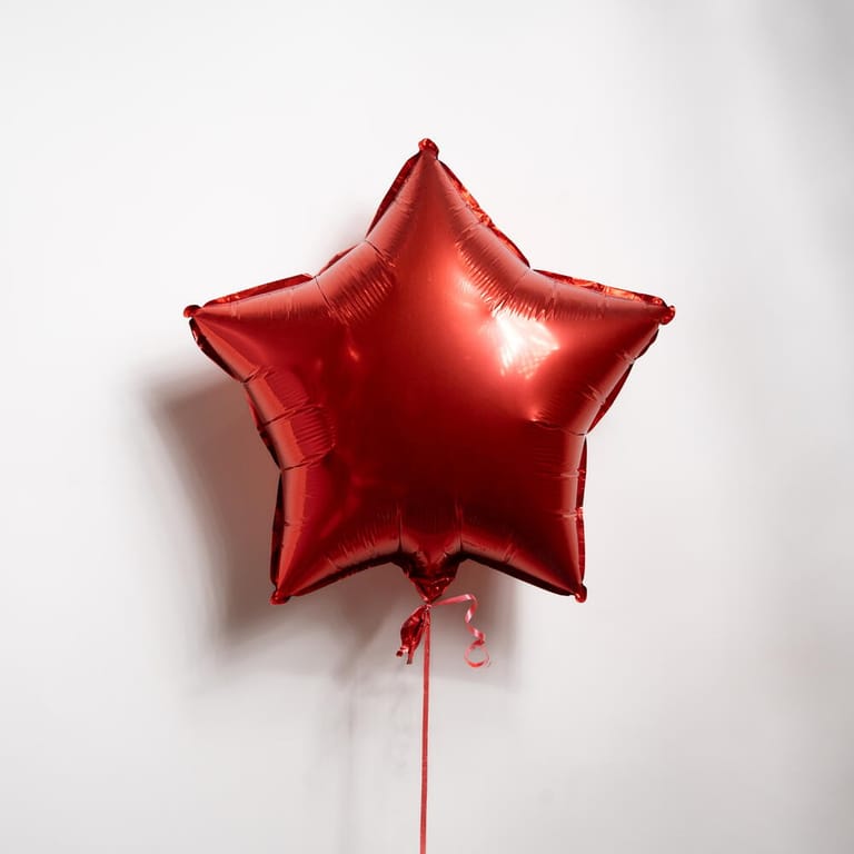 Red Star Helium Foil Balloon-A926 - Image 1