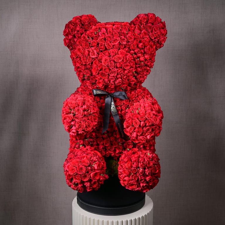 Giant Red Spray Roses Teddy Bear Luxury Arrangement-A1099 - Image 2