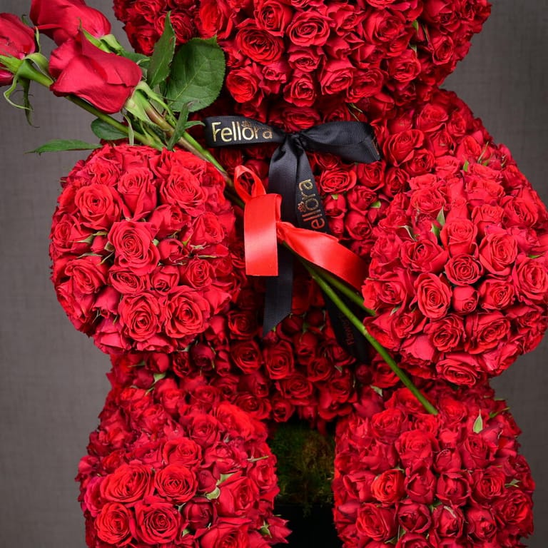 Giant Red Spray Roses Teddy Bear Luxury Arrangement-A1099 - Image 5