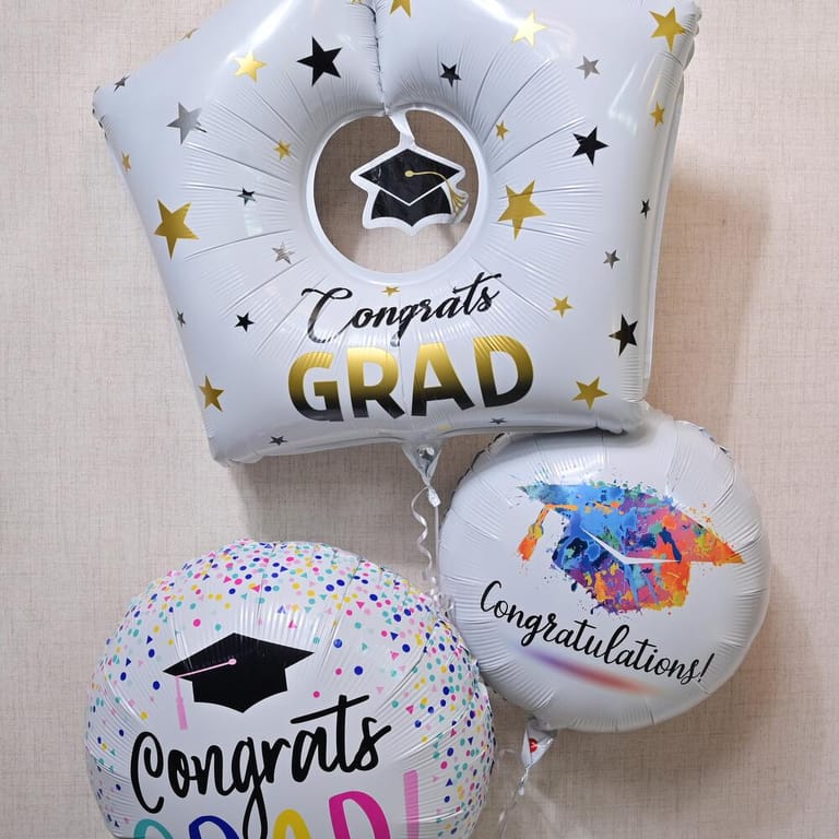 Congrats Grad Graduation Helium Foil Balloons Bouquet-A1250 - Image 2