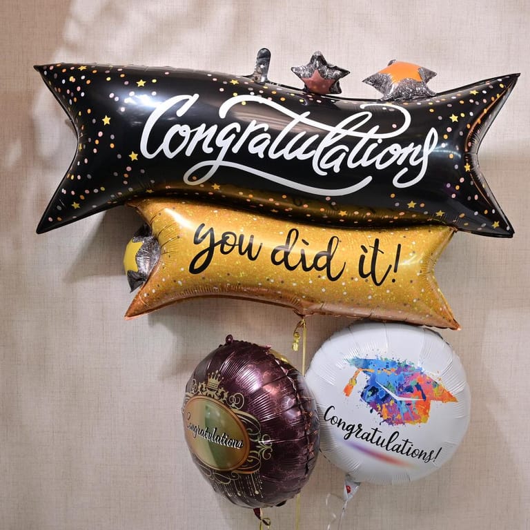 Congratulations You Did It Helium Foil Balloons Bouquet-A1251 - Image 1