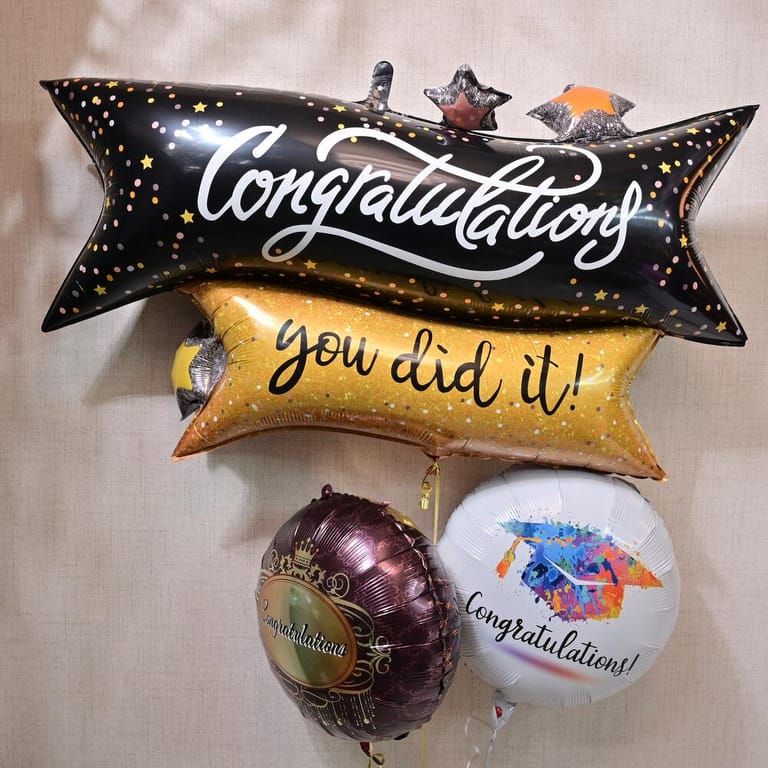 Congratulations You Did It Helium Foil Balloons Bouquet-A1251 - Image 5