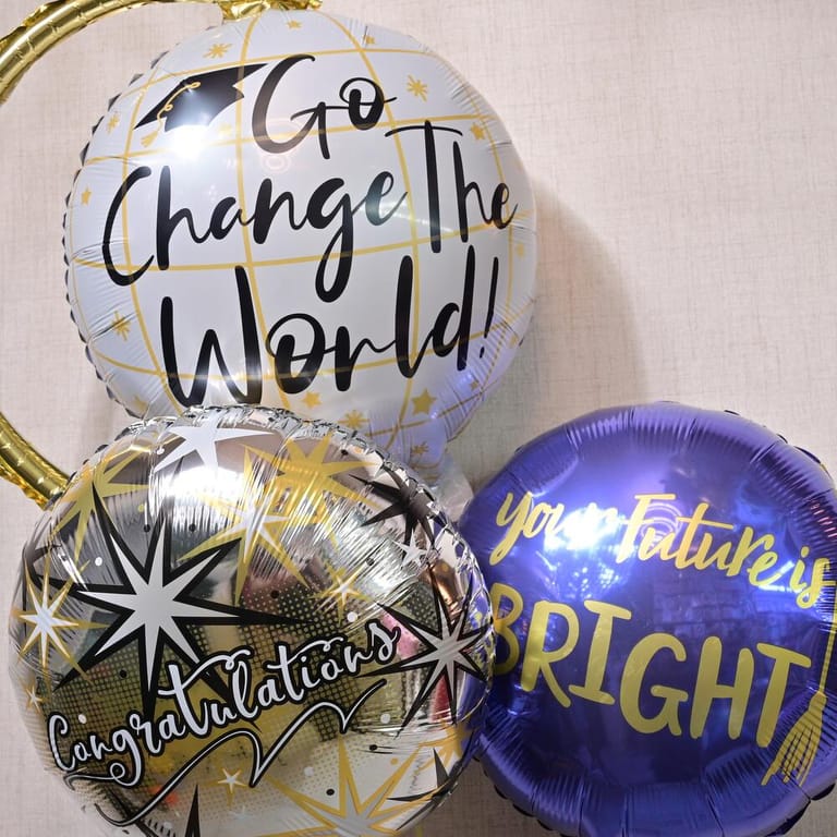 Go Change The World Graduation Helium Balloons Bouquet-A1252 - Image 2