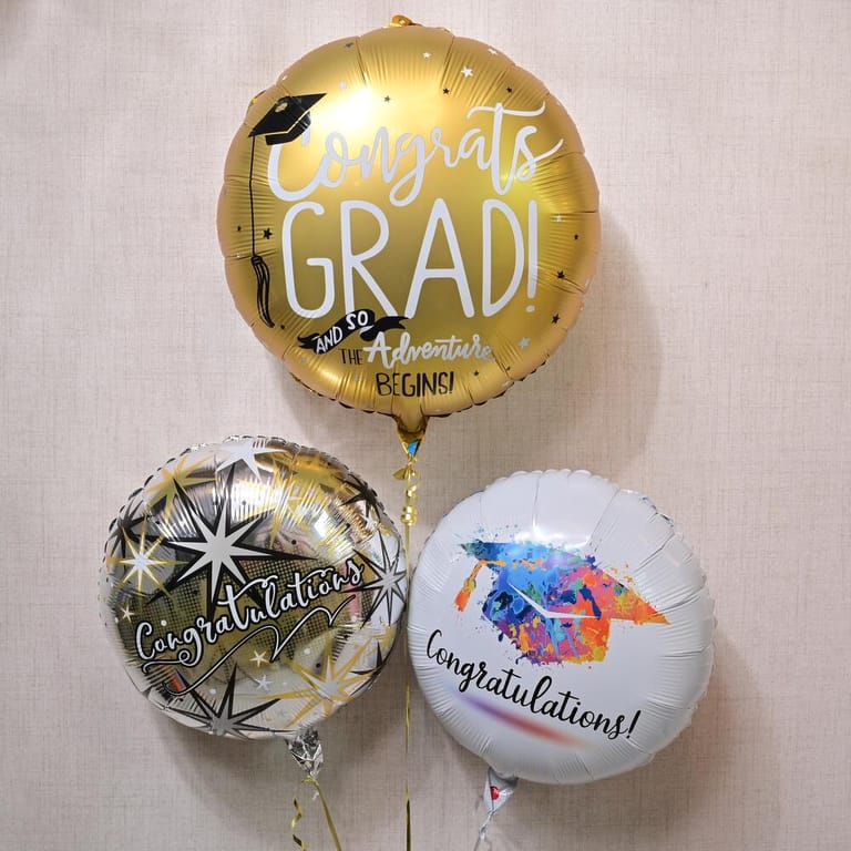 Congrats Grad And Congratulations Foil Balloons Bouquet-A1254 - Image 1