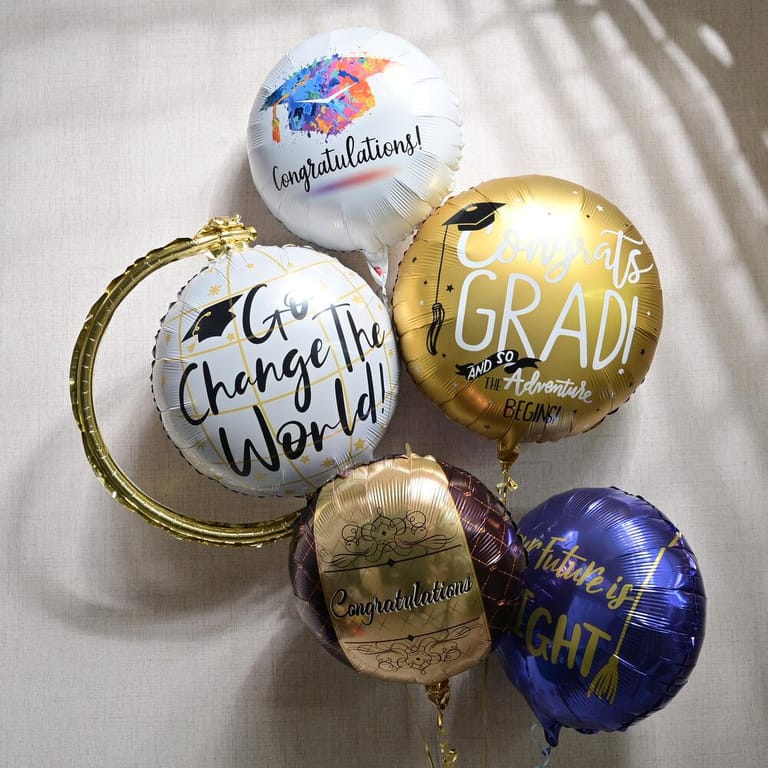 5 Graduation Congratulations Helium Foil Balloons-A1257 - Image 1