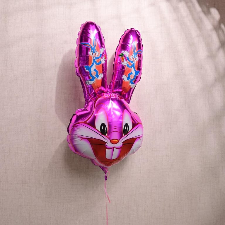 Pink Bunny Helium Foil Balloon-A1269 - Image 2