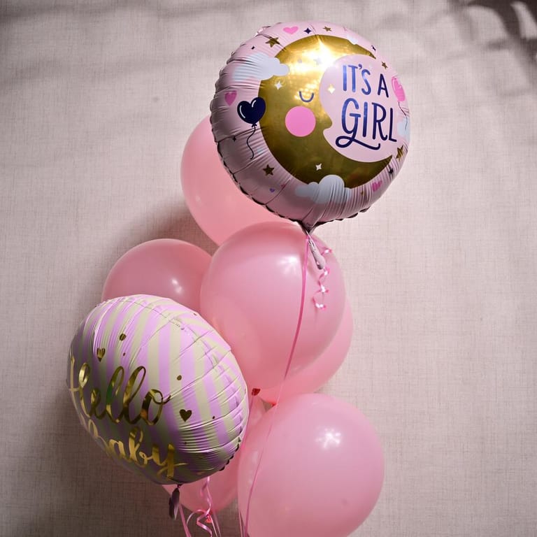 It s A Girl And Hello Baby Helium Balloon Set-A1279 - Image 4