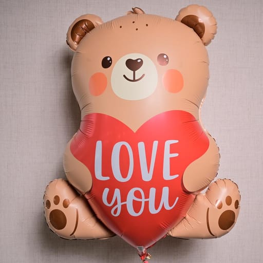 Love You Teddy Bear Helium Foil Balloon-A1321
