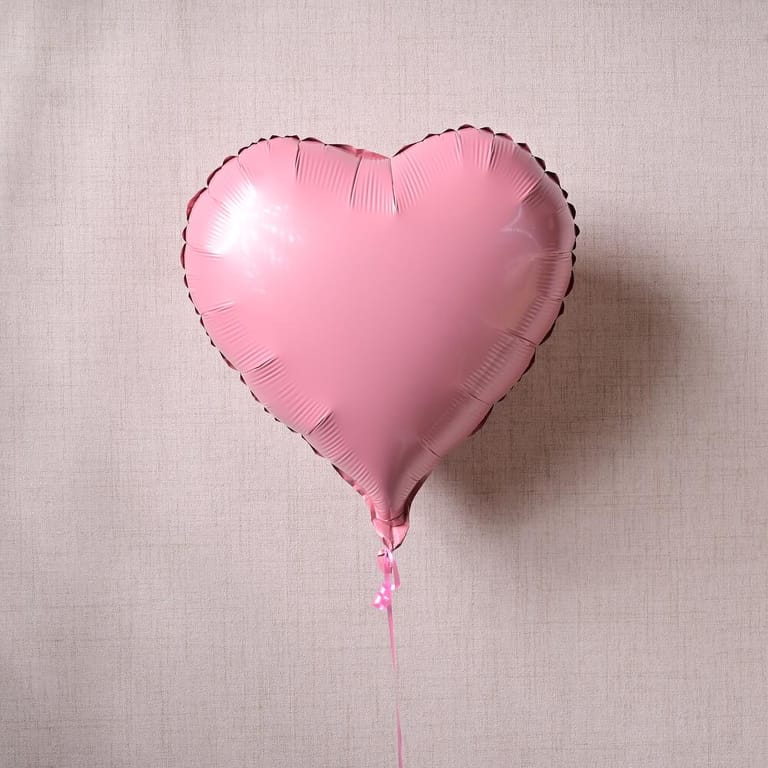 Pink Heart Shaped Helium Foil Balloon-A1338 - Image 2
