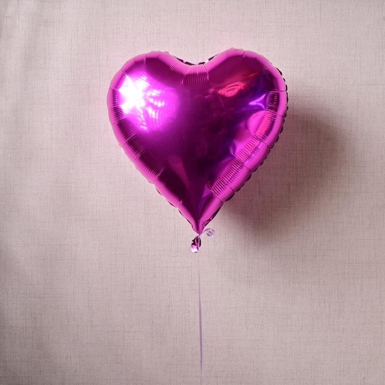 Fuchsia Heart-Shaped Helium Foil Balloon-A1339 - Image 2