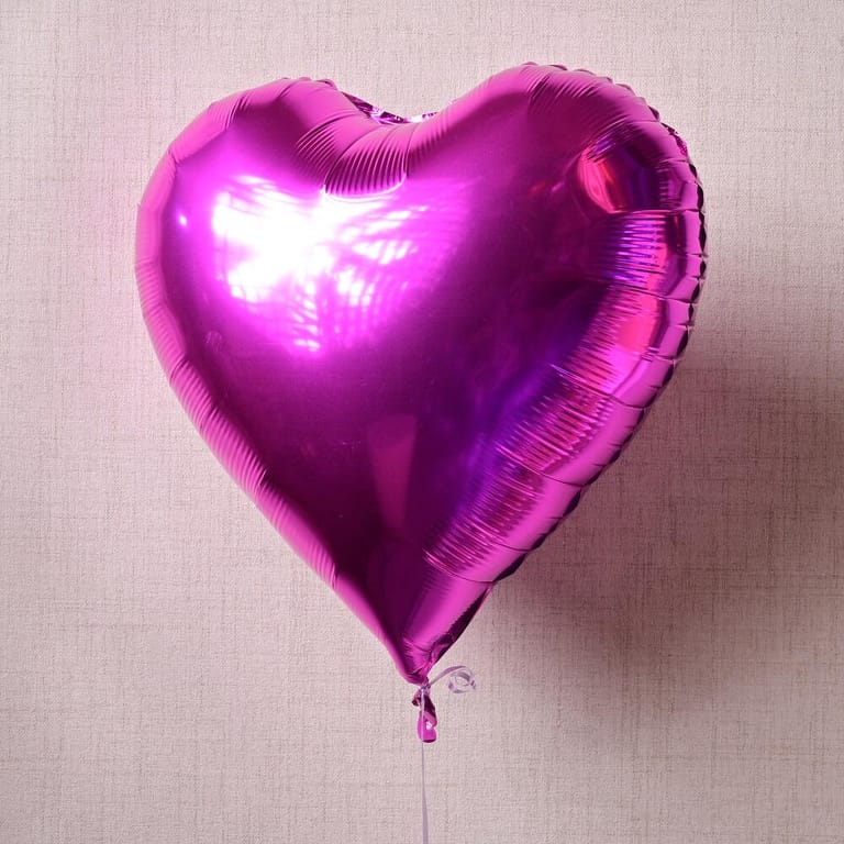 Fuchsia Heart-Shaped Helium Foil Balloon-A1339 - Image 3