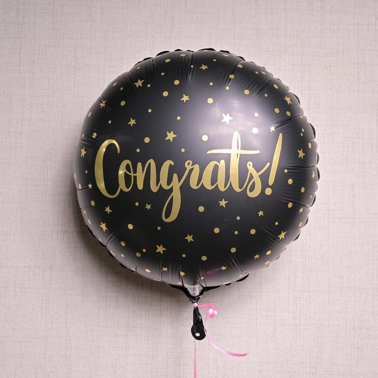 Congrats Foil Balloon With Gold Stars And Confetti Design-A1346 - Image 2