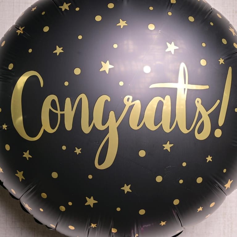 Congrats Foil Balloon With Gold Stars And Confetti Design-A1346 - Image 3