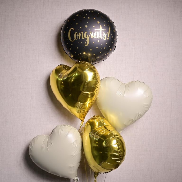 Congrats Balloon Bouquet With Heart Balloons-A1358 - Image 1