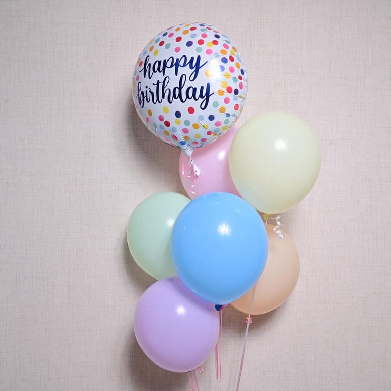 Happy Birthday Pastel Helium Balloon Bouquet-A1362 - Image 3