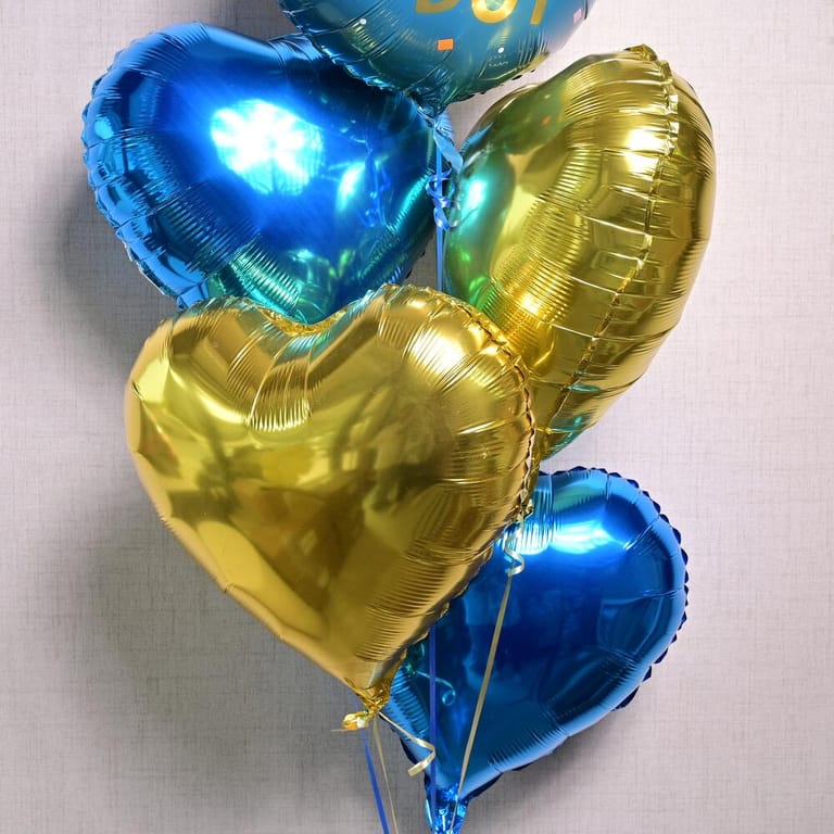 Hello Baby Boy And Heart Shaped Foil Balloon Bouquet-A1365 - Image 3