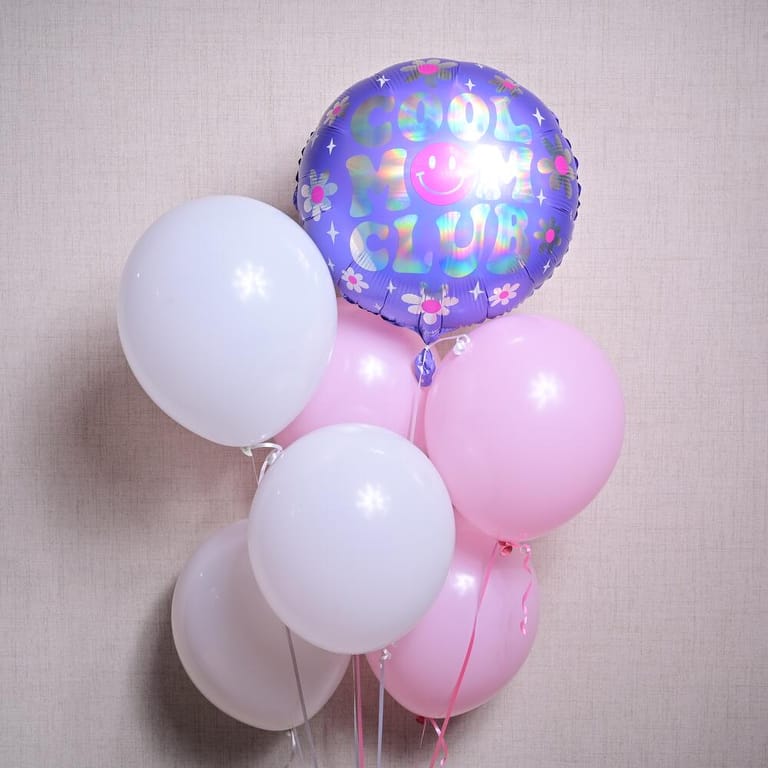 Cool Mom Club Pink And White Helium Balloon Set-A1370 - Image 3