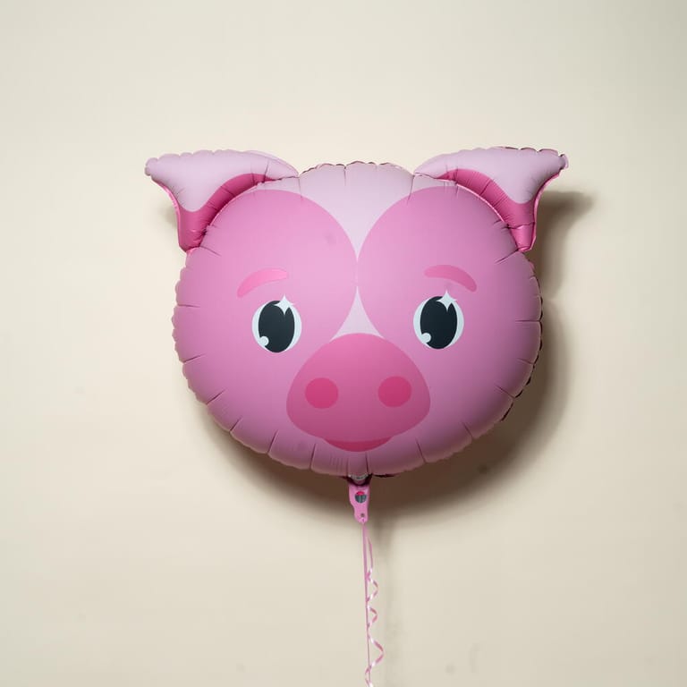 Cute Pink Pig-Shaped Foil Helium Balloon-A1437 - Image 2