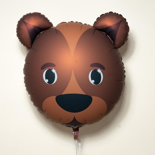 Cute Brown Bear Face Helium Foil Balloon-A1442