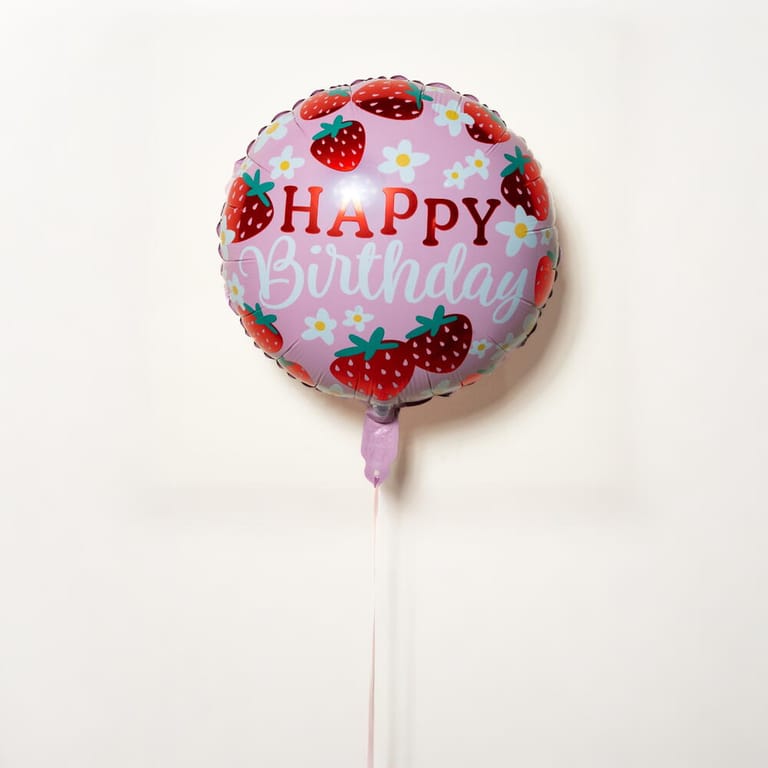 Happy Birthday Strawberry Helium Foil Balloon-A1447 - Image 2