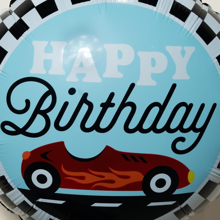 Happy Birthday Racing Car Helium Foil Balloon-A1453 - Image 2