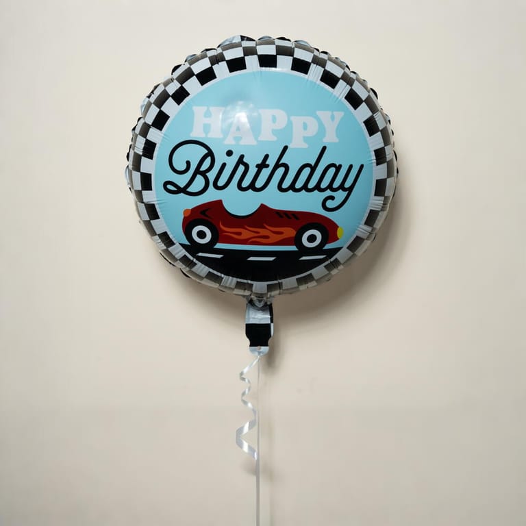 Happy Birthday Racing Car Helium Foil Balloon-A1453 - Image 3