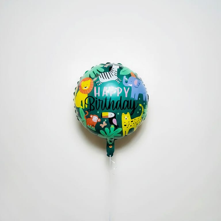 Safari Animals Happy Birthday Helium Foil Balloon-A1561 - Image 2