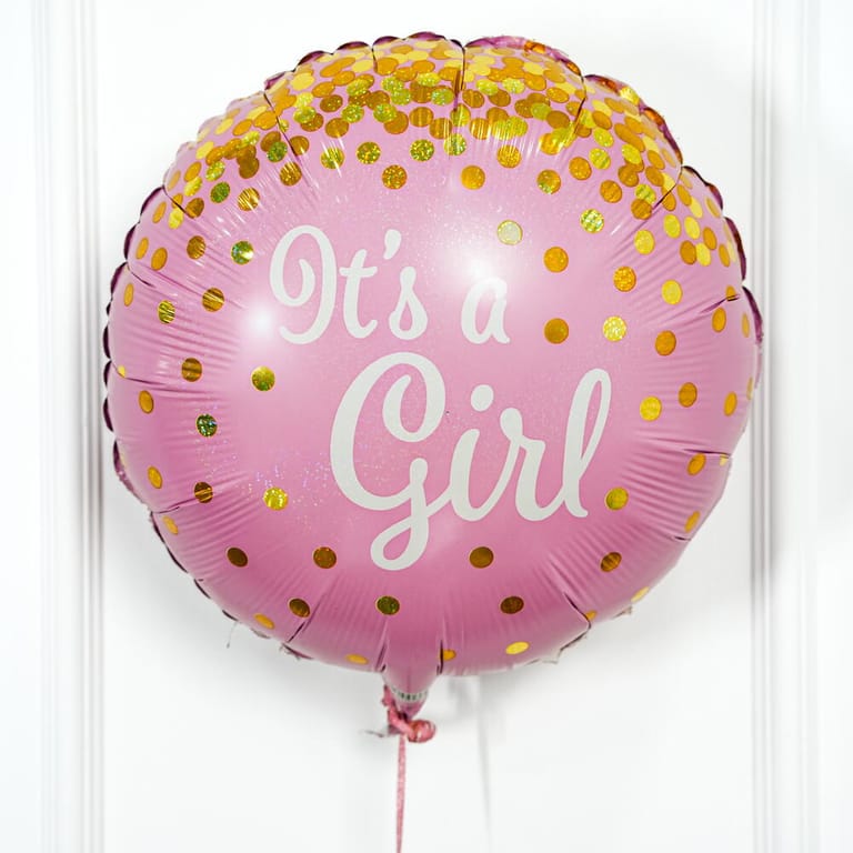 It s A Girl Pink And Gold Helium Foil Balloon-A1592 - Image 1