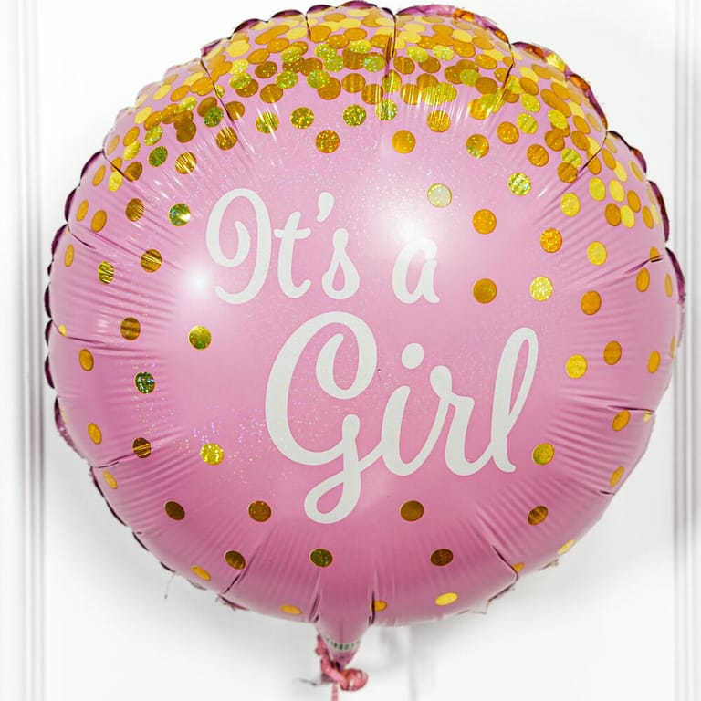 It s A Girl Pink And Gold Helium Foil Balloon-A1592 - Image 2