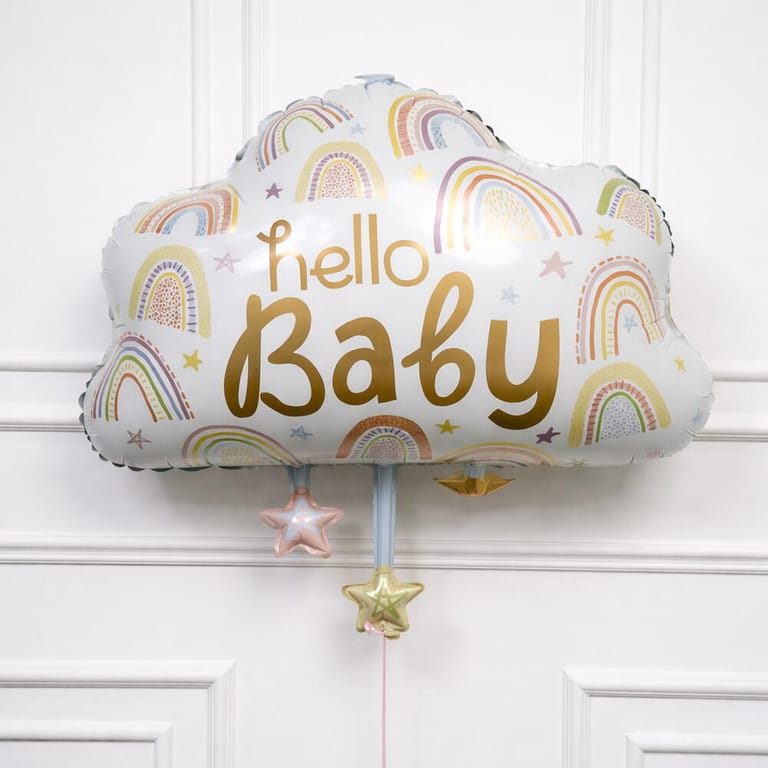 Hello Baby Rainbow Cloud Helium Foil Balloon-A1613 - Image 3