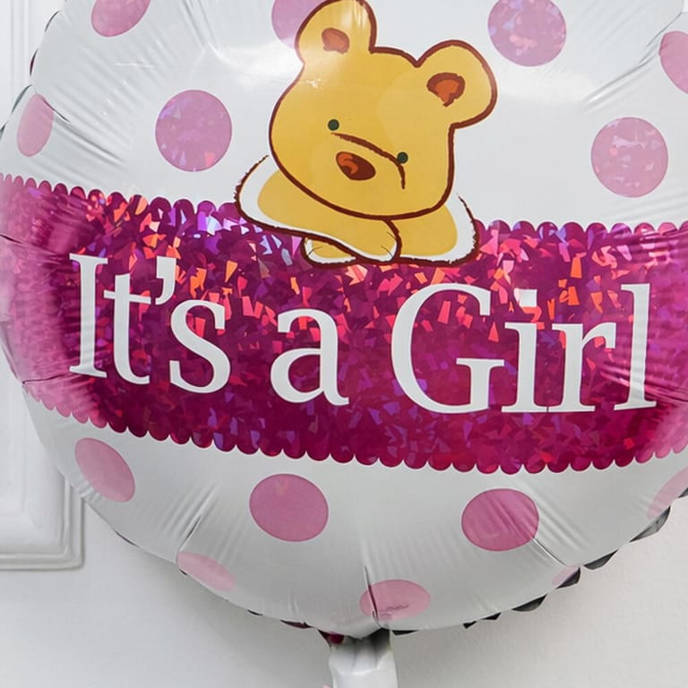 It s A Girl Teddy Bear Helium Foil Balloon-A1621 - Image 2