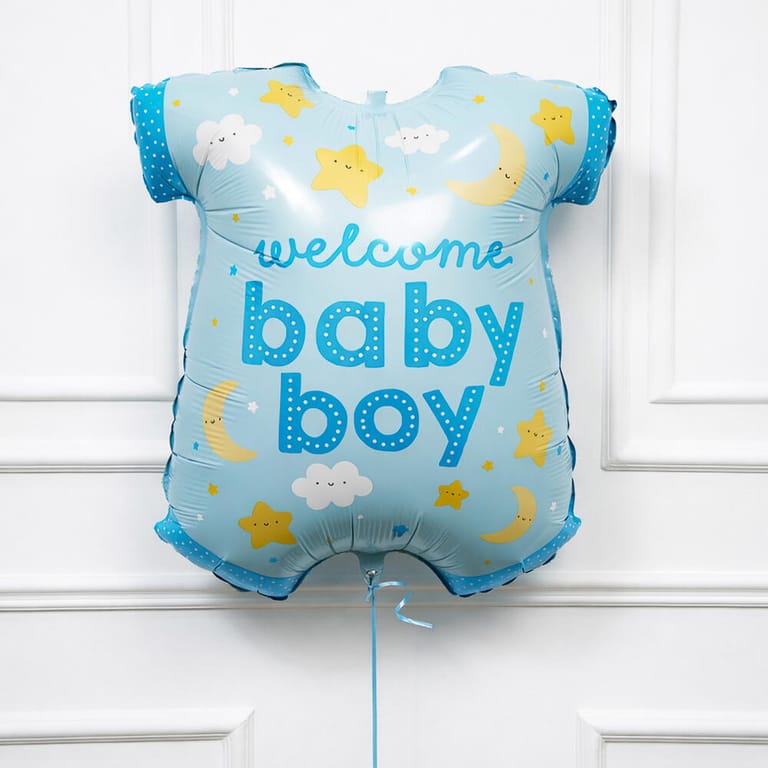 Welcome Baby Boy Romper Helium Foil Balloon-A1626 - Image 3