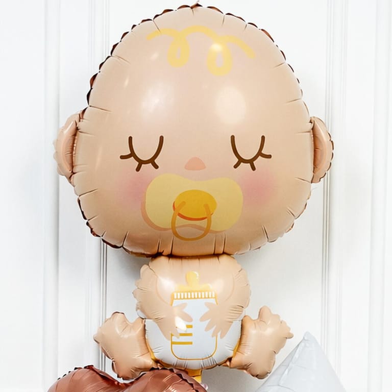 Baby Shape And Heart Helium Foil Balloon Bouquet-A1646 - Image 2