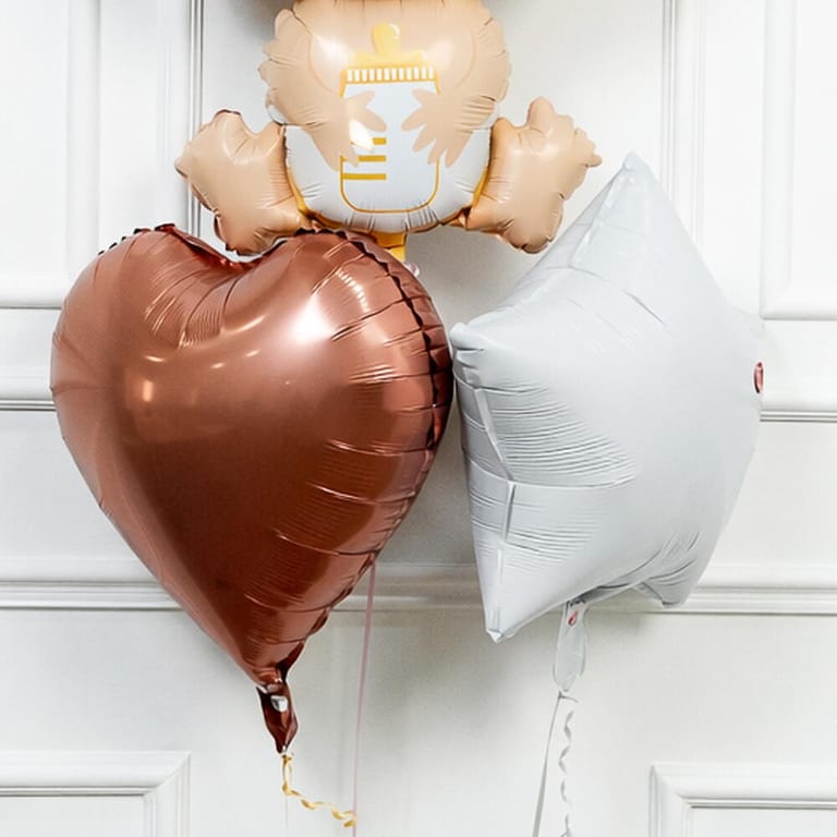 Baby Shape And Heart Helium Foil Balloon Bouquet-A1646 - Image 3