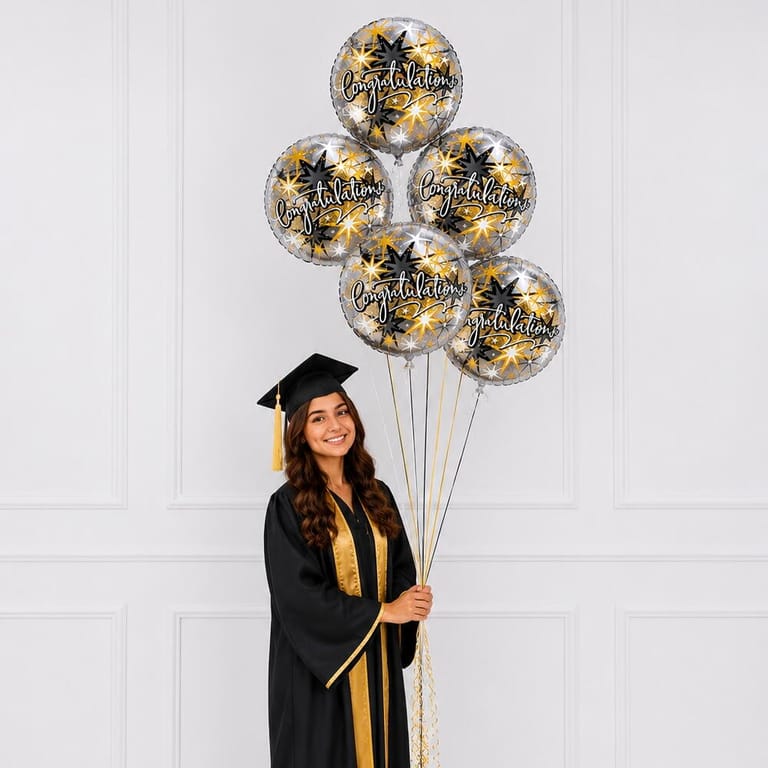 Congratulations Helium Foil Balloon Bouquet-A1698 - Image 1